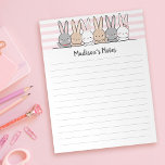 Cute Bunnies Personalized Notitieblok<br><div class="desc">Pas dit notebook eenvoudig aan met uw eigen naam en titel. Het ontwerp bevat een hoop schattige handgetekende cartoons bunnies.</div>