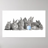 Cute Bunnies Rabbit Bubble Gum Nursery Child Poster (Voorkant)