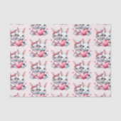 Cute Bunnies Sharing a Heart Pattern Tissuepapier (Voorkant)