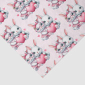 Cute Bunnies Sharing a Heart Pattern Tissuepapier (Detail)