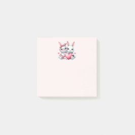 Cute Bunnies Sharing a Heart Post-it® Notes