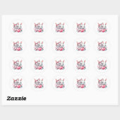 Cute Bunnies Sharing a Heart Ronde Sticker (Vel)