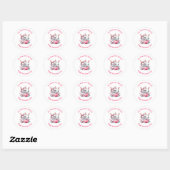 Cute Bunnies Sharing a Heart Valentine's Day Ronde Sticker (Vel)