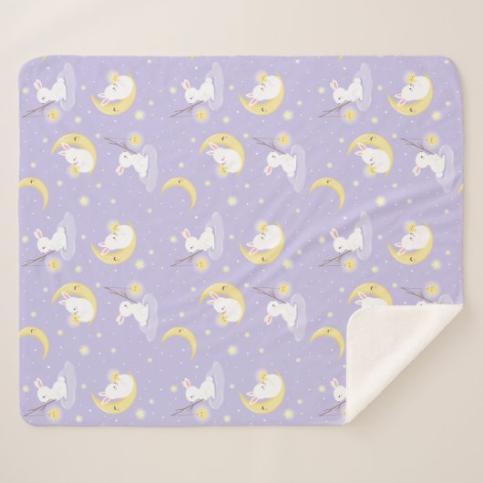Cute Bunnies Sherpa Deken (Voorkant (horizontaal))
