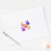 Cute Bunnies Vierkante Sticker (Envelop)