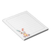 Cute Bunny 5.5 x 6 Rabbit Stationery Gift Lined Notitieblok (Schuin)