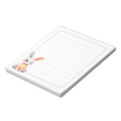 Cute Bunny 5.5 x 6 Rabbit Stationery Gift Lined Notitieblok (Linkerzijde)