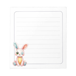 Cute Bunny 5.5 x 6 Rabbit Stationery Gift Lined Notitieblok