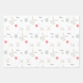 Cute Bunny and Balloons Baby Inpakpapier Vel (Voorkant 2)