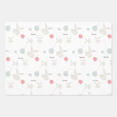 Cute Bunny and Balloons Personalized Inpakpapier Vel (Voorkant)