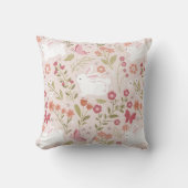 Cute Bunny and Butterfly Spring Garden Kussen (Voorkant)