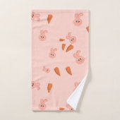 Cute Bunny and Carrot Pattern Bad Handdoek (Handdoek)