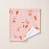 Cute Bunny and Carrot Pattern Bad Handdoek (Wasdoekje)