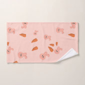 Cute Bunny and Carrot Pattern Bad Handdoek (Handdoek)