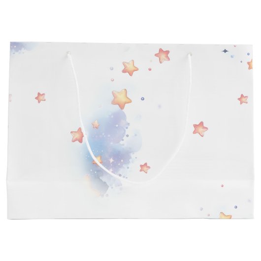 cute bunny and crescent moon groot cadeauzakje (Achterkant)