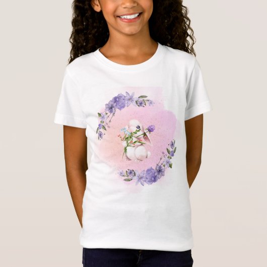 Cute Bunny and Flowers Shirt (Voorkant)