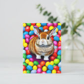 Cute Bunny and Jellybeans Briefkaart (Staand voorkant)