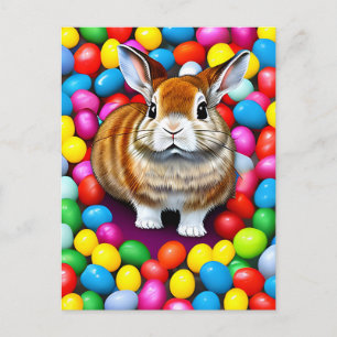 Cute Bunny and Jellybeans Briefkaart