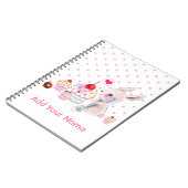 Cute bunny and kawaii cupcakes - Gepersonaliseerd Notitieboek (Linkerzijde)
