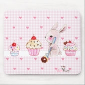 Cute bunny and kawaii cupcakes muismat (Voorkant)