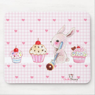 Cute bunny and kawaii cupcakes muismat