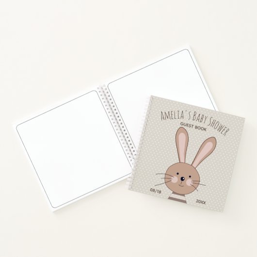 Cute Bunny and Stippen Baby shower Guest Notitieboek (Binnen)