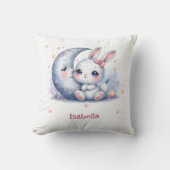 cute bunny and the crescent moon kids kussen (Voorkant)