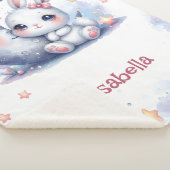 cute bunny and the crescent moon  sherpa deken (3/4)