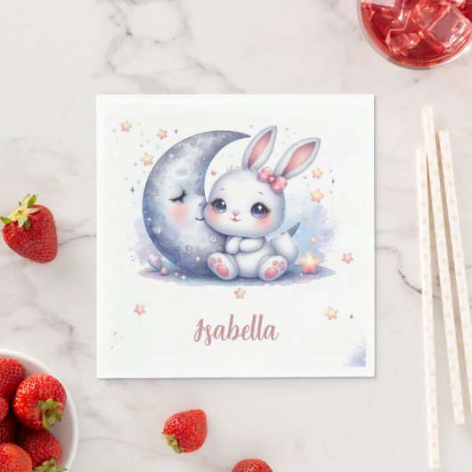 cute bunny and the moon birthday  servet (Insitu)