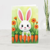 Cute Bunny And Veggies Card Kaart (Voorkant)