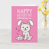 Cute Bunny Animal Cartoon Happy Moederdag Kaart (Gele Bloem)
