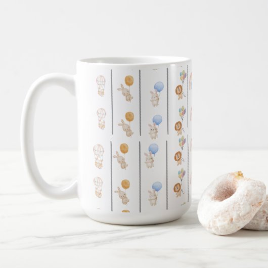 Cute bunny animals pastel koffiemok (Met donut)