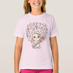 Cute Bunny Artist Kids T-Shirt – Muziek & Schilder