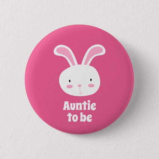 Cute Bunny Auntie Ronde Button 5,7 Cm (Voorkant)