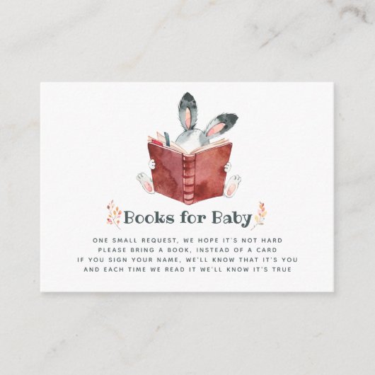 Cute Bunny Autumn - Herfst Baby shower Book Reques Informatiekaartje (Voorkant)