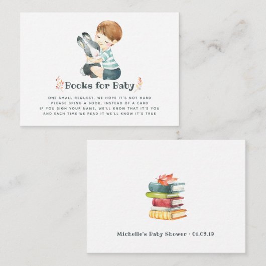 Cute Bunny Autumn - Herfst Baby shower Book Reques Informatiekaartje (Voorkant / Achterkant)