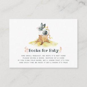 Cute Bunny Autumn - Herfst Baby shower Book Reques Informatiekaartje