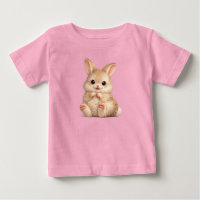 Cute Bunny Baby Fijne Jersey T-shirt Cadeau voor K