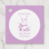 Cute Bunny Baby shower Bedankjes Labels (Voorkant)