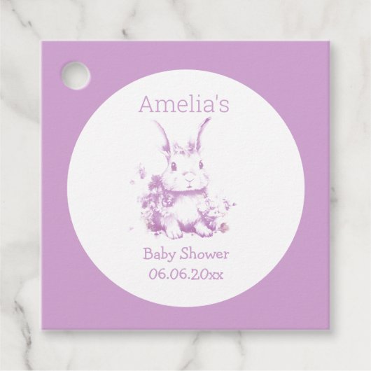 Cute Bunny Baby shower Bedankjes Labels (Voorkant)