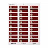 Cute Bunny Baby shower Burgundy Etiket (Full Sheet)