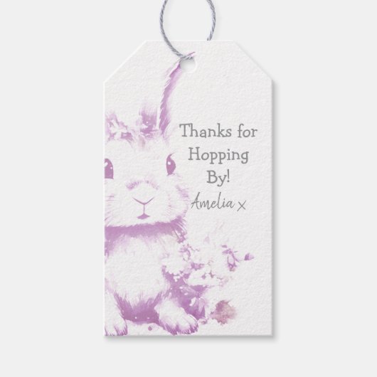 Cute Bunny Baby Shower  Cadeaulabel (Voorkant)