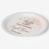 Cute Bunny Baby Shower Favor Sticker Papieren Bordje (Gekanteld)