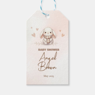 Cute Bunny Baby Shower Favor Tag Cadeaulabel