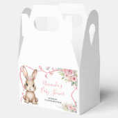 Cute Bunny Baby Shower Girl Pink Floral Bedankdoosjes (Geopend)