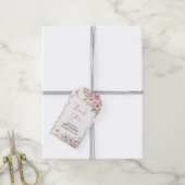 Cute Bunny Baby Shower Girl Pink Floral Cadeaulabel (Met Touw)