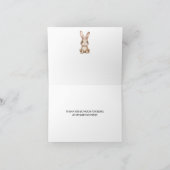 Cute Bunny Baby Shower Girl Pink Floral Folded Bedankkaart (Binnen)