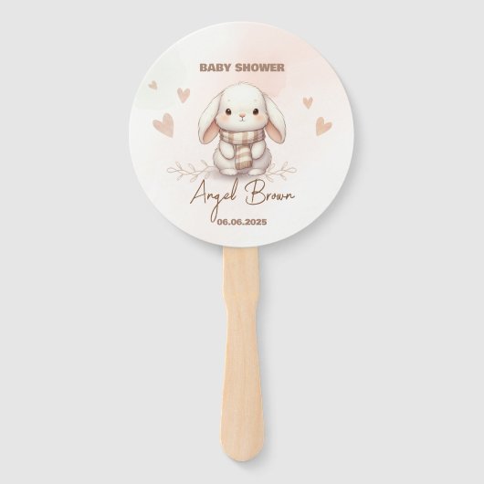 Cute Bunny Baby Shower Handwaaier (Voorkant)