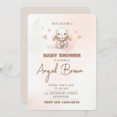 Cute bunny baby shower invitation feestdagenkaart (Voorkant / Achterkant)