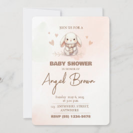 Cute bunny baby shower invitation feestdagenkaart